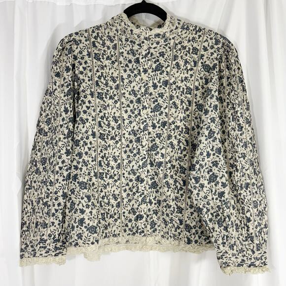 American Eagle AE77 Tops - NWT AE77 American Eagle Vintage Floral Blouse High Neck Long Sleeve Cottagecore